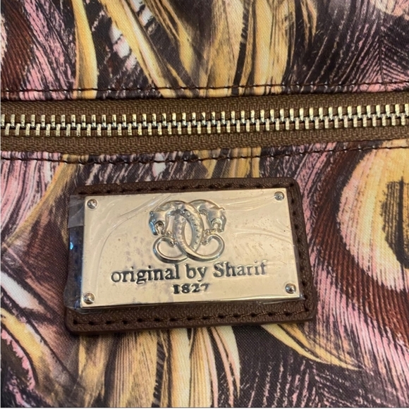 SHARIF LARGE PURSE PEACOCK FEATHER PRINT - Picture 6 of 9